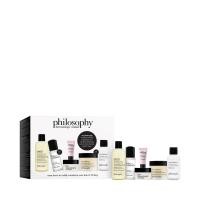 ราคา philosophy skincare icons เซ็ทสกินแคร์ 5 regimens cleanser 3oz ddose of wisdom serum 1oz eye power treatment fill firm 3ml hope in a jar smooth glow multi tasking moisturizer 0 5oz resurfacing peel 2o