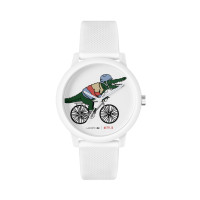 ราคา Lacoste x Netflix L 12 12 LC2011265 นาฬิกาข้อมือ ผู้ชายและผู้หญิง สีขาว (19333586713)