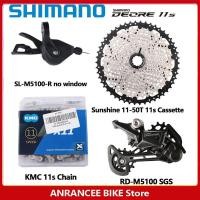 ราคา SHIMANO DEORE M5100 1X11 Speed Groupset จักรยานภูเขา MTB M5100 Shifter ด้านหลัง Derailleur Deore M5100 11 42T 11 51T Sunshine Cogs Sunrace CSMS8 CSMX8 11 46T เทปคาสเซ็ตพร้อมชุดโซ่จักรยาน (19624031551)