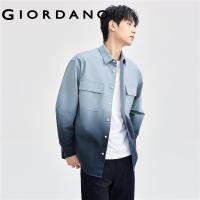 ราคา GIORDANO Men Shirts 100 Cotton Gradient Shirts Cargo Pockets Long Sleeve Classic Collar Simple Fashion Casual Shirts 18044622 (22474554302)