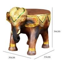 ราคา เก้าอี้ไม้ ช้างอึ่ง ม้านั่งเด็ก เดินเส้นและประดับด้วยกระจกหลากสี (21132720832)