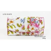 ราคา sale SS กระเป๋าสามพับใหญ่ฝาโค้ง พิมพ์ลายชมพู หนังปลากระเบนแท้ หนังวัวสีชมพู (11823040065)