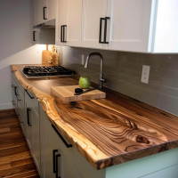 ราคา ท็อปเคาเตอร์ครัว ไม้จามจุรีแผ่นเดียว ลายธรรมชาติ จัดส่งฟรี (21484733095)