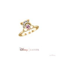ราคา Gold The love of Winnie the Pooh Ring Pink Blossom Heart shaped CZ Diamond แหวน (22098977448)