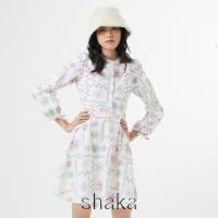 ราคา Shaka Leisure AW22 Hmoong dress ชุดเดรสกระโปรงย้วยเอวสูง ลายปักม้ง แขนตุ๊กตามีโบว์ DS L221107 (22042675319)