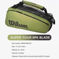 ราคา Wilson กลางแจ้งความจุขนาดใหญ่กระเป๋ากอล์ฟแบดมินตันกระเป๋าไม้เทนนิสกันน้ำใส่รองเท้าผ้าใบกระเป๋าสะพายไหล่อุปกรณ์กีฬากระเป๋ากีฬา (22519685875)