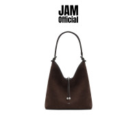 ราคา JAM MUVA Gypsy กระเป๋าสะพายข้าง หนังวัว หนังกลับ ผ้า ทรง Hobo Tote Bag (22498118673)