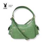 ราคา Playboy รุ่น Zoey Bag กระเป๋าสะพายข้างผู้หญิง รหัส ST B243PB579 ดีไซน์ทรงCARGOปั๊มนูนโลโก้ สายสะพาย2 สาย มี 2 สี สีครีม สีเขียว (22697814248)