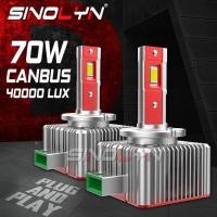 ราคา Sinolyn D1S LED D2S D2R D3 D4S D4R D5 D8ไฟ LED สำหรับไฟหน้ารถ70W Canbus LED หลอดไฟ 6000K 40000LM Plug Play (22307066856)