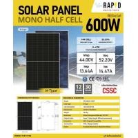 ราคา รวมส่ง Rapd แผงโซล่าเซลล์ N type 450W 550W 600W Bifacial รับแสง2ด้าน แผงโซล่าเซลล์ Mono half cell แผงโมโน 550 วัตต์ Tier1 โซล่าเซลล์ (22637185963)