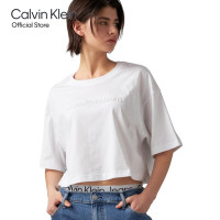ราคา CALVIN KLEIN เสื้อยืดแขนสั้นผู้หญิง ทรง Crop รุ่น J223494 YAF สีขาว (21727877606)