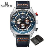ราคา NAVIFORCE นาฬิกานาฬิกาโครโนกราฟ สปอร์ตผู้ชายวันที่เจิดจรัสควอตซ์จับเวลานาฬิกาหนังแท้กันน้ำนาฬิกาข้อมือรูปสี่เหลี่ยม (22529540086)