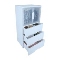 ราคา HomeHuk ตู้บานเปิดพร้อมลิ้นชัก 3 ชั้น รุ่นมอตโต้ สีขาว (22195200393)