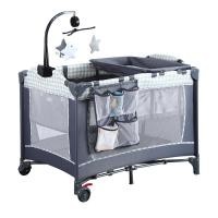 ราคา 3in1 เตียงนอนเด็ก เปลพับได้ พร้อมโมบายของเล่น นอนได้สองชั้น มีที่เปลี่ยนผ้าอ้อมและเข็มขัดนิรภัย P800 (22606329546)