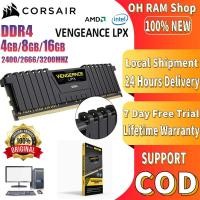 ราคา CORSAIR LPX DDR4 แรม 4GB 8GB 16GB PC4 2400Mhz 2666Mhz 3200Mhz พีซีเดสก์ท็อป RAM หน่วยความจำ DIMM (22105232254)