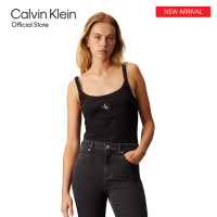ราคา CALVIN KLEIN เสื้อกล้ามผู้หญิง Ribbed Cotton ทรง Slim Fit รุ่น J223559 BEH สีดำ (22249367763)