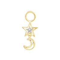 ราคา PRIMA จี้เพชร The star and moon ตัวเรือน 9K สี Yellow Gold Galaxy Collection สำหรับใส่ต่างหู รหัสสินค้า 991P0108 01 (22200860075)
