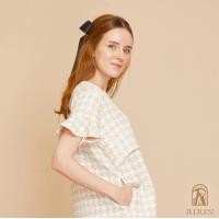 ราคา Ririn Houndstooth Ruffle Dress ชุดคลุมท้อง ชุดให้นม (21541922741)