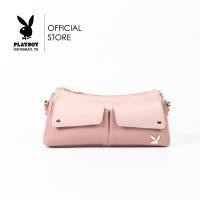 ราคา Playboy รุ่น August Bag กระเป๋าสะพายข้างผู้หญิง รหัส ST B243PB576 ดีไซน์ทรง คาร์โก้ กระเป็าคู่หน้า ปั้ม Logo มี 2 สี สีครีม สีชมพู (22566367963)
