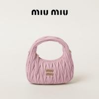 ราคา การจัดส่งจุดตรง ใหม่ของแท้ miu miu women bag Wander Matelasse มิว มิว กระเป๋า Sheepskin Hobo กระเป๋าถือ (21888796306)