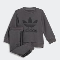 ราคา adidas ไลฟ์สไตล์ ชุดเสื้อกันหนาวคอกลมและกางเกงขายาว เด็ก สีเทา IJ9849 (22439951281)