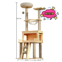 ราคา พร้อมส่งจากไทย Petcare คอนโดแมว Cat tree คอนโดแมวไม้ บ้านแมว เสาลับเล็บ ขนาดใหญ่ ของเล่นแมว ขนาดใหญ่ คอนโดแมวขนาดใหญ่ สูง 131CM (22803302032)