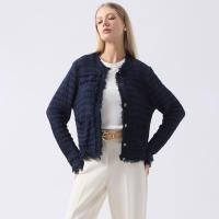 ราคา ESPADA เสื้อคาร์ดิแกนนิต ผู้หญิง สีน้ำเงินเข้ม Knitted Cardigan 04928 (22678939170)