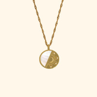 ราคา Shependence สร้อยคอเปลือกมุก และกาเเล็กซี่ My Galaxy Pearl Disc Necklace (21297952814)