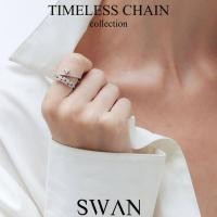 ราคา SWAN Timeless Chain Curve Ring V2 แหวนเงินแท้ ลายโซ่ cubic zirconia (21995140733)