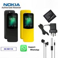 ราคา COD Nokia 8110 4G โทรศัพท์ซิมมือถือคู่คลาสสิก GSM คุณภาพดี Kai OS ที่วางโทรศัพท์4G Gratis Ongkir WIFI (21926477537)