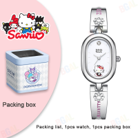 ราคา พร้อมกล่อง แท้ 100 Sanrio Hello Kitty นาฬิกาสำหรับเด็กผู้หญิงนาฬิกาควอตซ์สายสแตนเลสกันน้ำกันกระแทกของขวัญวันเกิด 2187 (22115898537)