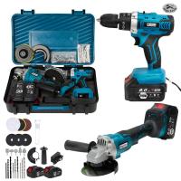 ราคา แพ็คคู่ MOLITA สว่านไร้สาย 3 ระบบ 298V เครื่องเจียร์ไร้สาย แบตเตอรี่ ใหญ่ Li ion อย่างดี 2 ก้อน หินเจียร์ ลูกหมู 4 นิ้ว สว่าน มีระบบกระแทก สว่านแบต อุปกรณ์ 33 ชิ้น รุ่น M 298 รุ่นสีฟ้า (22010650584)