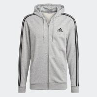 ราคา adidas ไลฟ์สไตล์ เสื้อฮู้ดซิปยาวเต็มตัว Essentials French Terry 3 Stripes ผู้ชาย สีเทา GK9034 (22439829094)