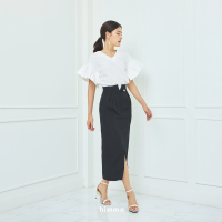 ราคา himma Grace Pencil Skirt กระโปรงทรงสอบ ทรงดินสอ ต่อขอบเอวสูงสีดำ แต่งกระดุมที่เอว ผ่าหน้า สวมใส่สบาย (20633488667)