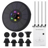 ราคา RZUF 7V 3W Solar Fountain Pump with LED Light Solar Power Storage Fountain Garden Landscape Fountain (22578977712)