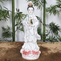 ราคา สวย เจ้าแม่กวนอิมยืนบัวคู่ มือถือแจกันกับต้นหลิว งานกระเบื้องเกรดA มี 4 สี ขนาด 16 20 นิ้ว (15745140782)