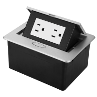 ราคา 1 Set 2 Outlets Pop Up Floor Electrical Outlet Recessed Hidden Countertop Socket Floor Outlet Covers Box Embedded Invisible Socket for Office (21305065490)