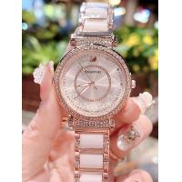ราคา SWAROVSKI นาฬิกาข้อมือผู้หญิงหรูหราของแท้นาฬิกาควอทซ์เพชรกันกันน้ำและเหงื่อสายนาฬิกาข้อมือสแตนเลสงานปาร์ตี้เกรดสูง (17644066865)