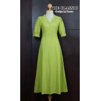 ราคา M 4XL The classic korea design presents เดรสยาวผ้าฉลุงานปัก ใช้ผ้าเนื้อดีปีกลวดลายรอบตัว ตัดต่อตกแต่งด้วยลูกไม้อีกหลายลาย (20953037618)