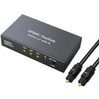 ราคา 3 Port Optical Switcher Splitter 3 in 1 Out with 2 Way Spdif Toslink Optical Splitter IR Remote Control Optical (22031605232)