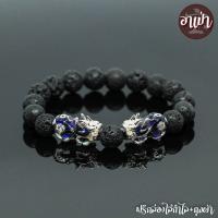 ราคา อาเป่า หินภูเขาไฟ หินลาวา Lava ขนาด 12 มิล ประดับปี่เซียะ 5 ธาตุ 1 คู่ ปี่เซียะเปลี่ยนสี ปี่เซียะ 5 สี คัดหิน กำไลหินสี กำไลหินนำโชค หินสีดำ (18578386848)