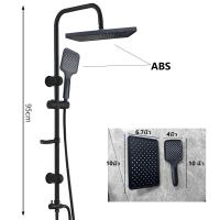 ราคา ชุดฝักบัวRain shower ยืนอาบ ฝักบัวเรนชาวเวอร์ ฝักบัวสายฝน ก๊อกน้ําร้อนเย็น ชุดฝักบัวอาบน้ำสีดำ (22285209445)
