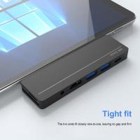 ราคา USB ฮับสำหรับ Microsoft Surface Pro 8 Pro 9 10 11 2024 Dock Pro X แท่นวางมือถือ HDMI พอร์ตเครือข่าย RJ45 3 5มม USB เสียง USB ความปลอดภัย3 0ดิจิตอล บัตร TF PD ชนิด C อะแดปเตอร์ (22516899937)