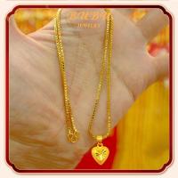 ราคา สร้อยคอจี้หัวใจพีช ทองคำแท้ 99 9 24K น้ำหนักทอง 1 9 กรัม (22121639880)