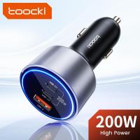 ราคา Toocki 200W ที่ชาร์จแบตในรถชาร์จเร็ว4 0 PPS 45W PD 100W ที่ชาร์จไฟรวดเร็ว USB C ที่ชาร์จโทรศัพท์ในรถยนต์สำหรับ Macbook iPhone 15 14 Samsung (22538611877)