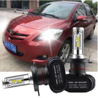 ราคา 2 ชิ้น H4 LED หลอดไฟหน้าชุดไฟต่ำสูงสำหรับโตโยต้าวีออส 2008 2012 plug and play (20907701423)