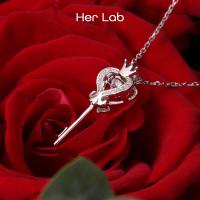 ราคา Her Lab Jewelry สร้อยคอเพชรแท้ลาย Love Lock จี้เพชรแท้40จุด Moissanite สำหรับผู้หญิงพร้อมใบรับรองคุณภาพสูงสร้อยคอเพชรสำหรับงานแต่งงานเงินสเตอลิง925เพชรตัดแฟชั่น (22440979351)