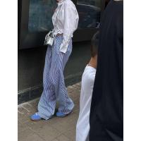 ราคา MVBKK THE STRIPED PANTS กางเกงขายาวผ้าคอตตอนลายทาง เอวยางยืด (22527146986)