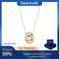 ราคา Duty Free เครื่องประดับคริสตัลเงินแท้จากสวารอฟสกี้ S925 สำหรับผู้หญิง จี้เพิ่มเติมด้วยวงกลมที่เชื่อมต่อกันและสำเนียงไวท์โรสโกลด์ (21173538183)