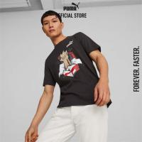 ราคา PUMA BASICS เสื้อยืดผู้ชายลายกราฟิกรองเท้าผ้าใบ สีดำ 67447801 (22179125818)